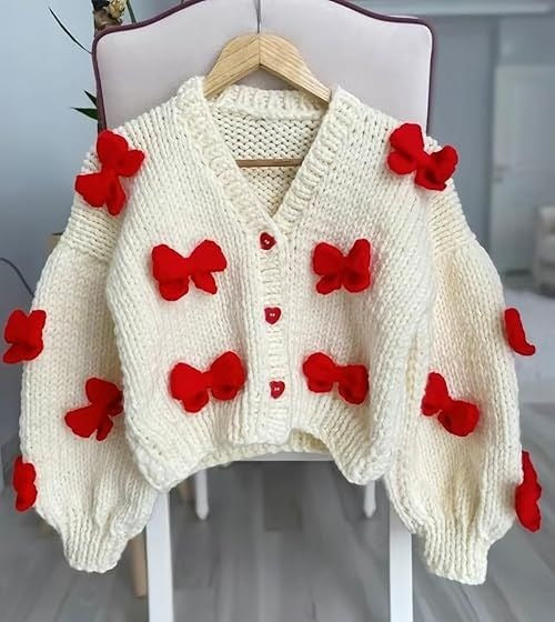 handmade bow cardigan