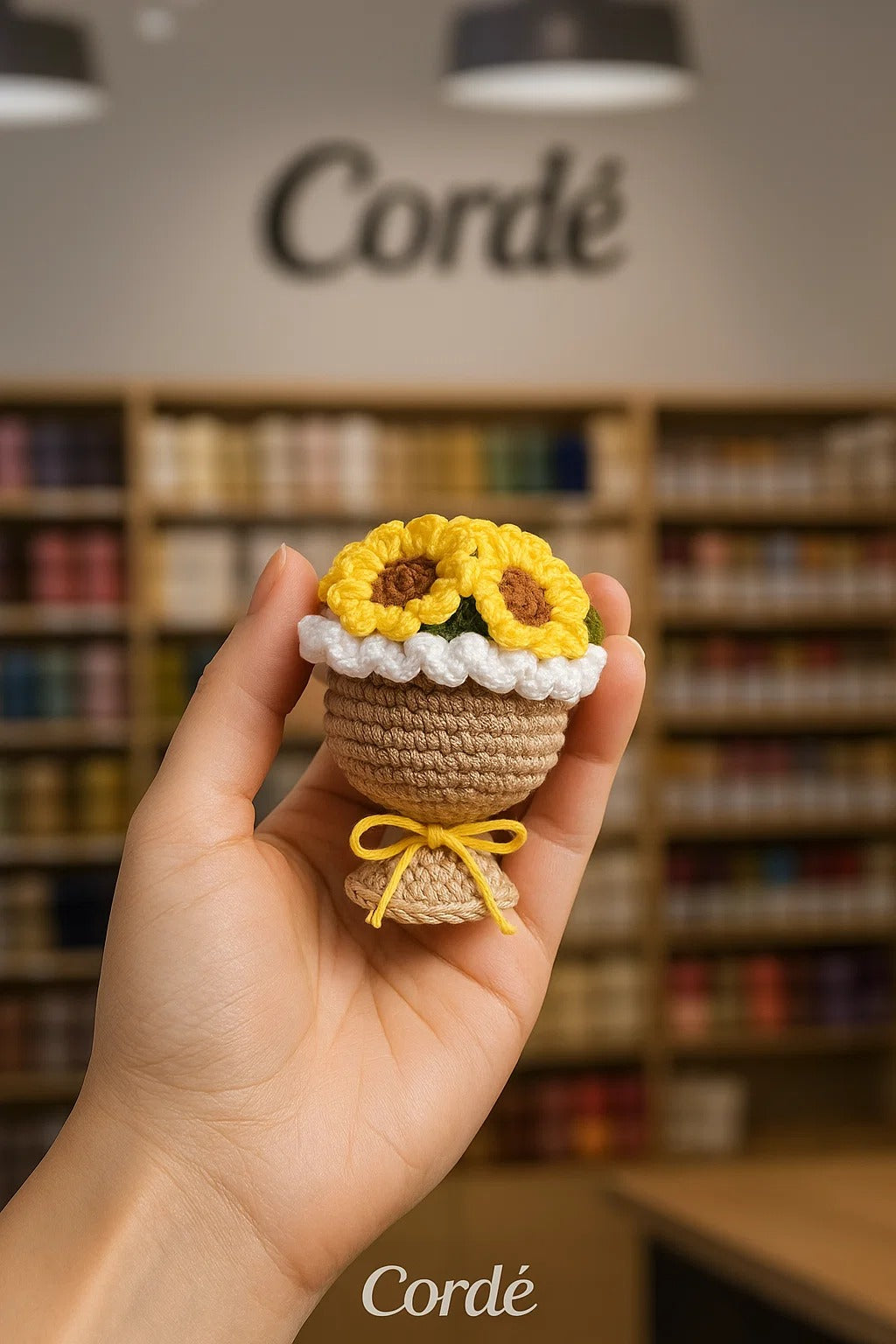 Crochet FlowerPot Keychain