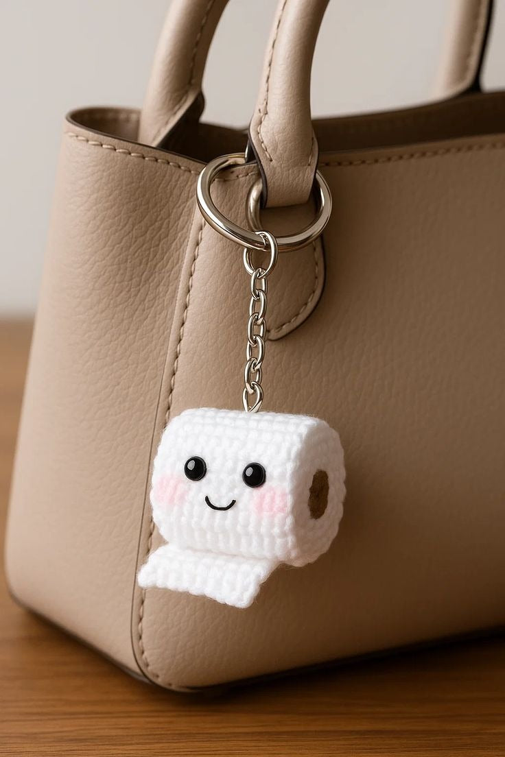 Tissue Roll Crochet Keychain