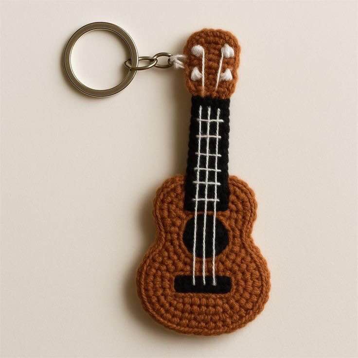 Guitar Crochet Keychain