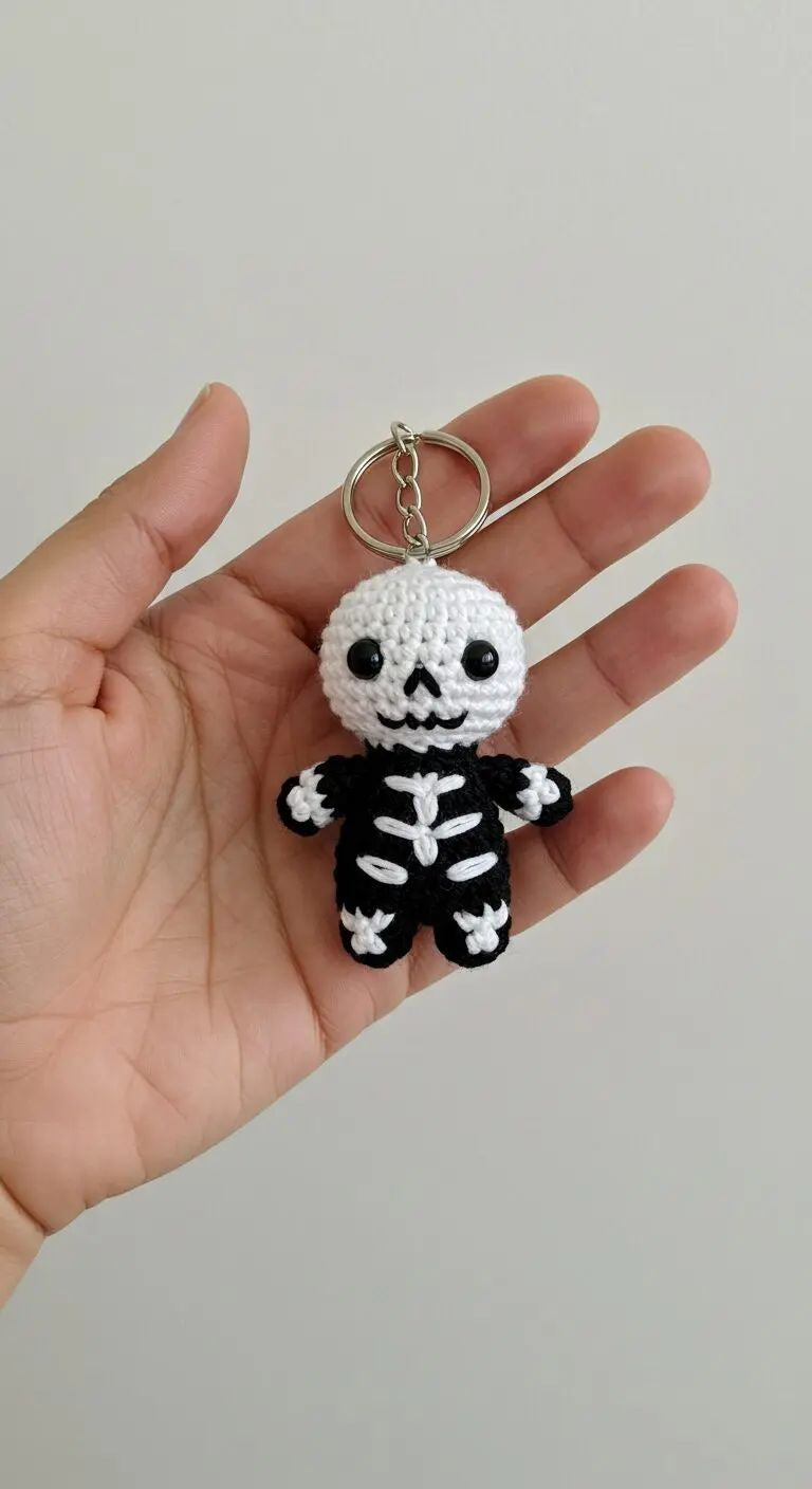 Skeleton Crochet Keychain