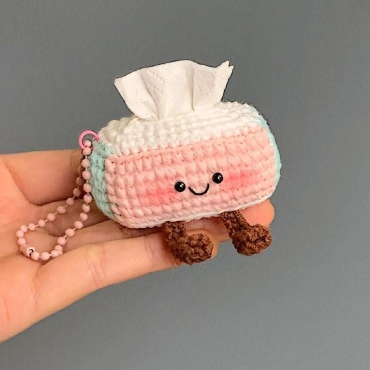 Cute Tissue Box KeyChain
